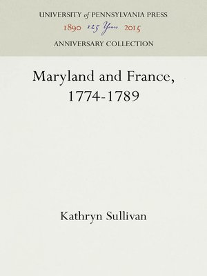 cover image of Maryland and France, 1774-1789